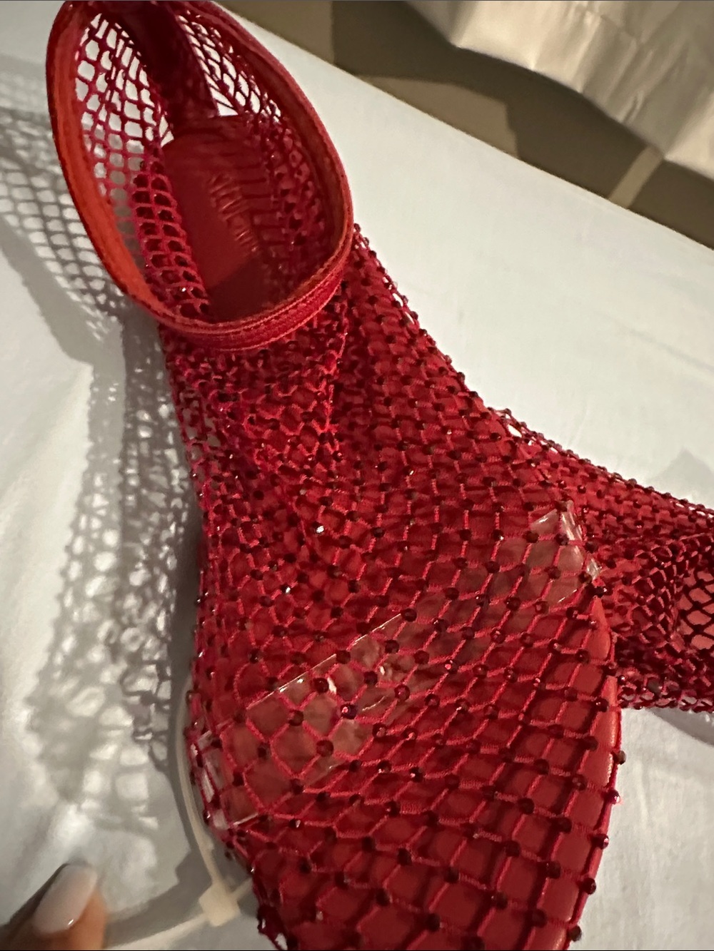 Steve Madden Red Mesh Slingback Flats